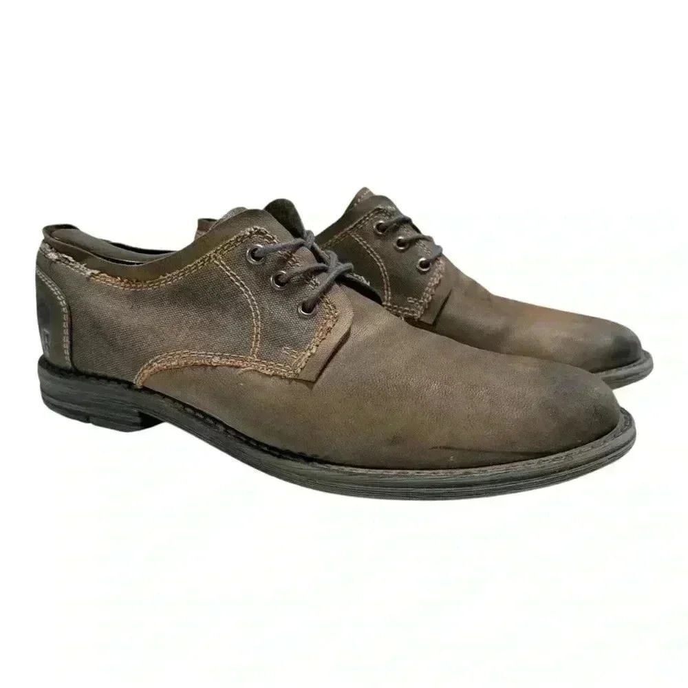 Roan by BedStu Rebel C Distressed Lace Up Leather‎ and Canvas Oxfords Sz 9.5